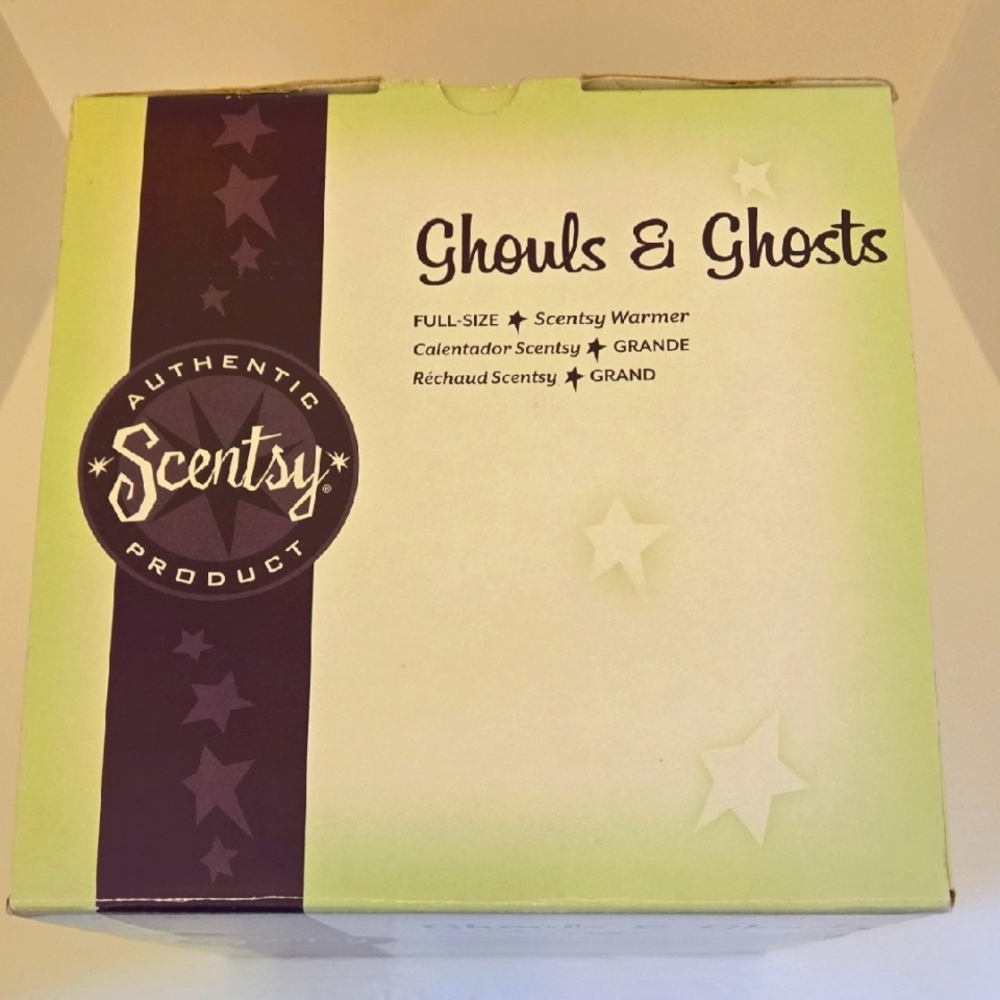 Scentsy Ghouls & Ghosts Warmer - White With Ghost Images.